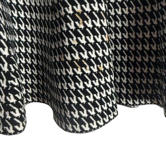 UNIF Black White Houndstooth Knit Logo Waist Fit & Flare Mini Skirt Size Medium - Picture 5 of 9
